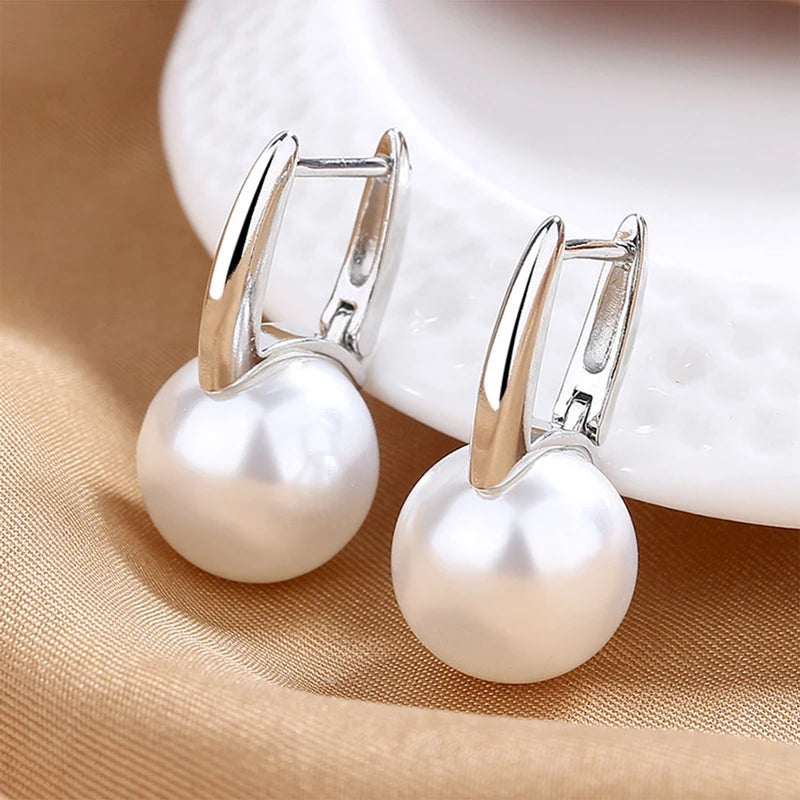 Pearl Studs Hoop Earrings