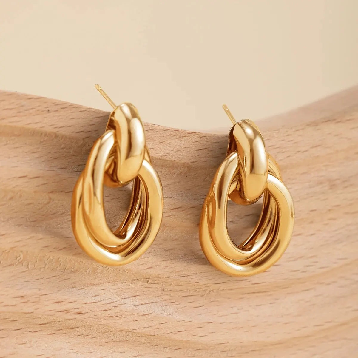 Gold Geometric Irregular Stud Earrings