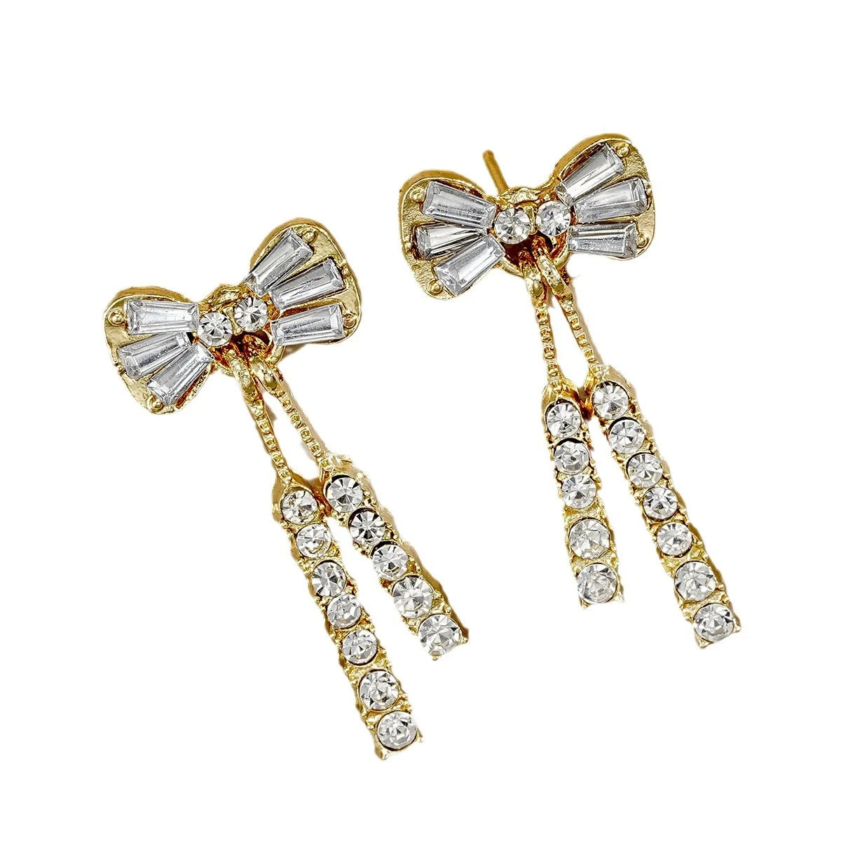 Shiny Bow Stud Earrings