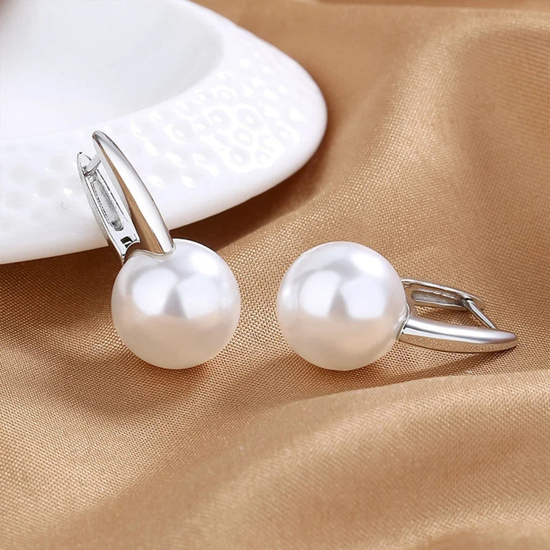 Pearl Studs Hoop Earrings