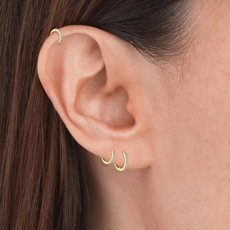 Sterling Silver/Gold Plated Small Hoop Earrings