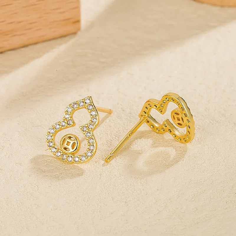 Crystal Round Stud Earrings