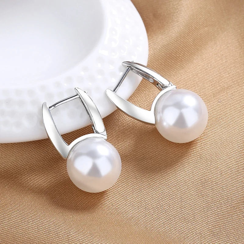 Pearl Studs Hoop Earrings