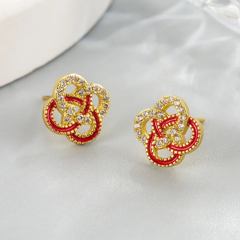 Crystal Round Stud Earrings