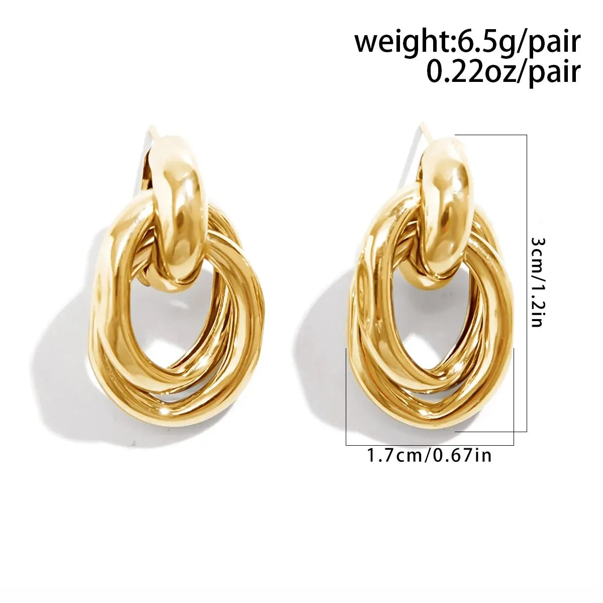 Gold Geometric Irregular Stud Earrings