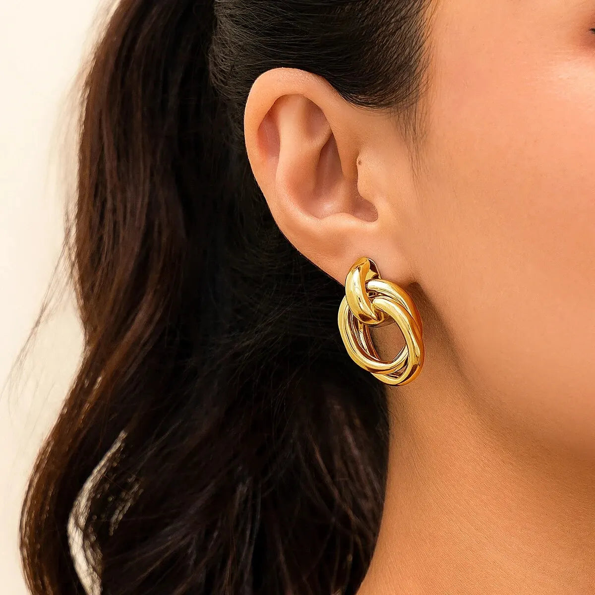 Gold Geometric Irregular Stud Earrings