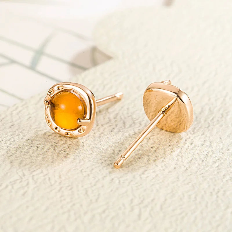 Crystal Round Stud Earrings