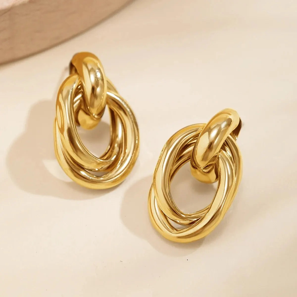 Gold Geometric Irregular Stud Earrings