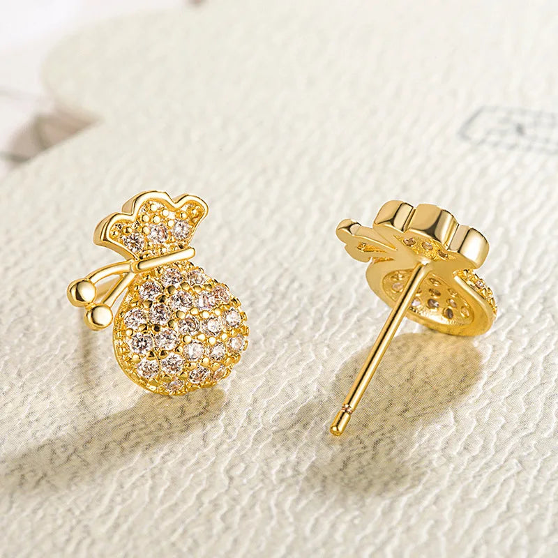 Crystal Round Stud Earrings