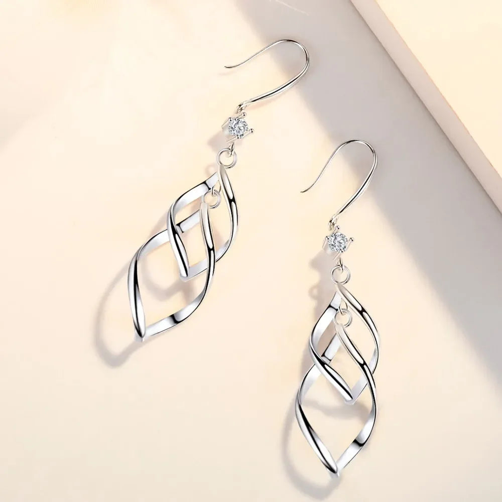 Silver Hollow Exaggerated Long Tassel Hook Earrings