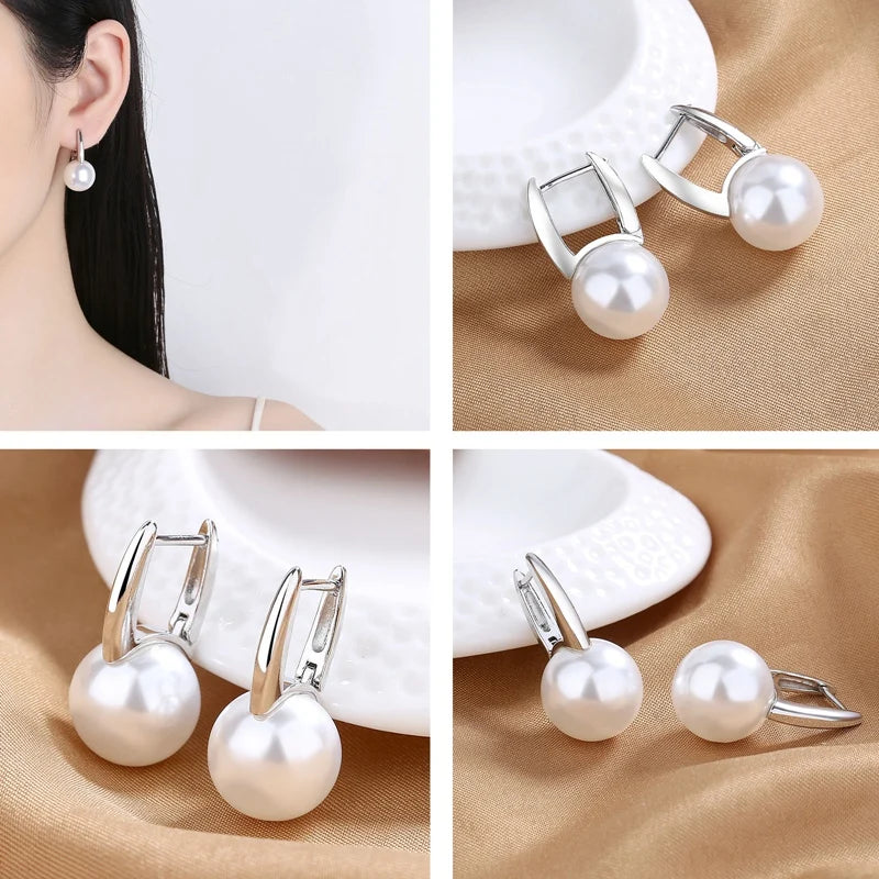 Pearl Studs Hoop Earrings