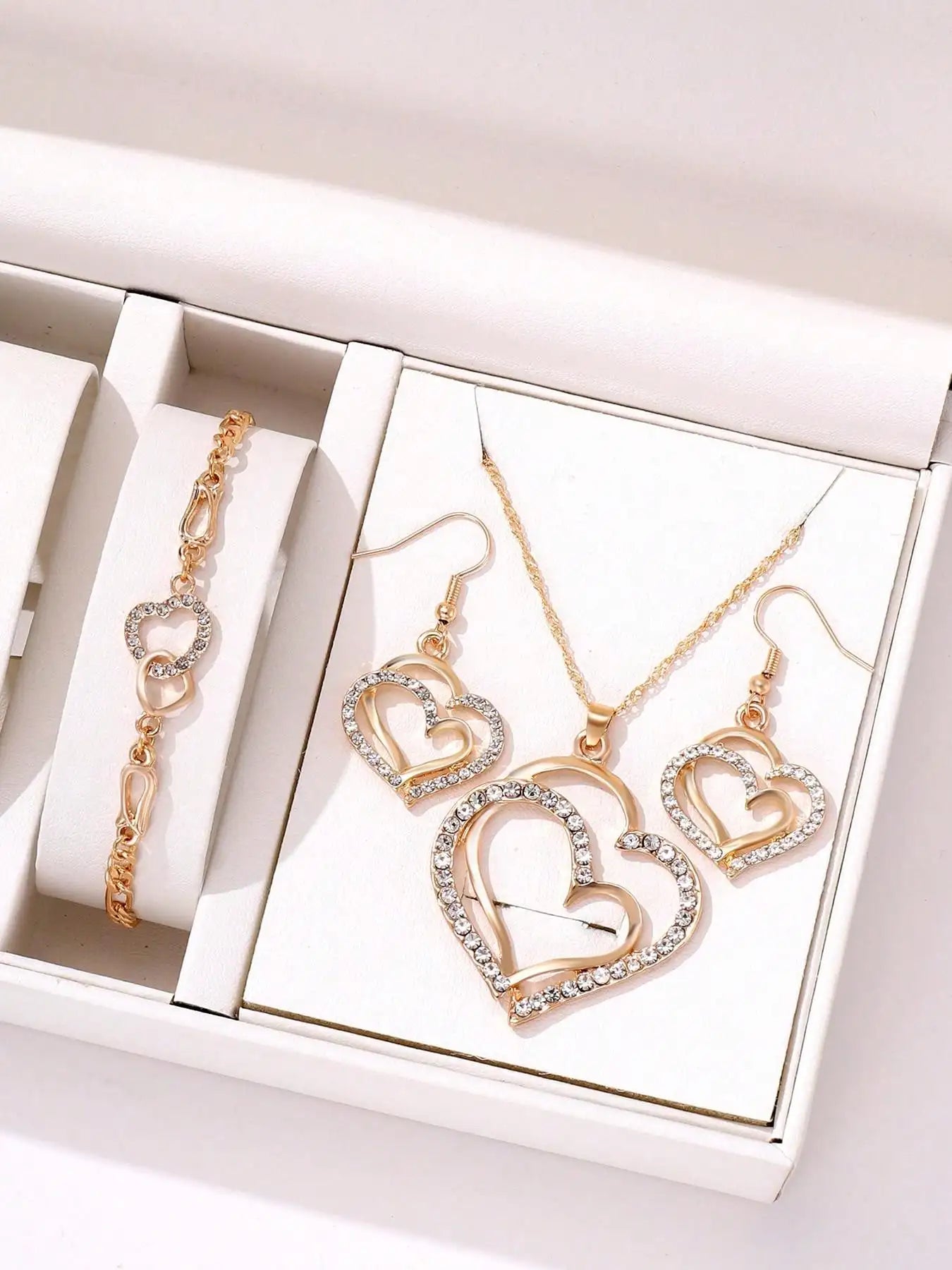 3 Pcs Set Heart Shaped Jewelry Set