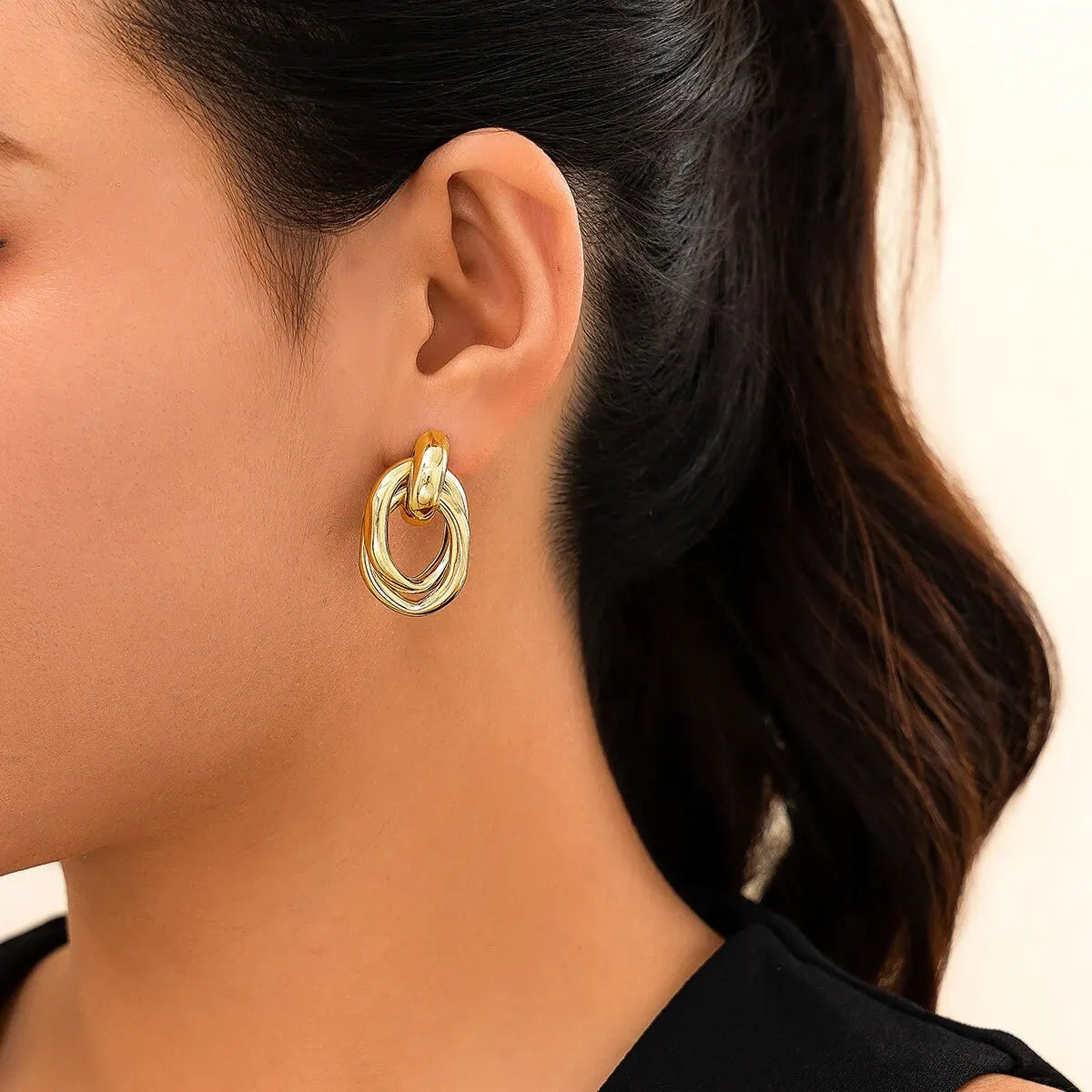 Gold Geometric Irregular Stud Earrings