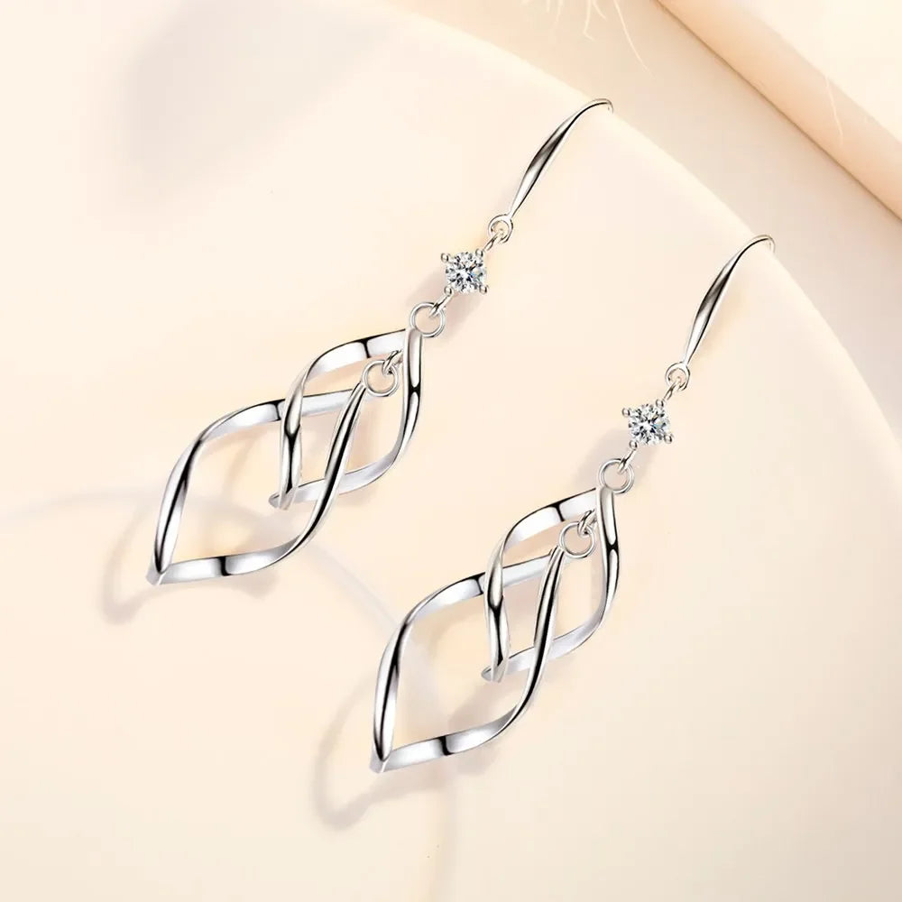 Silver Hollow Exaggerated Long Tassel Hook Earrings